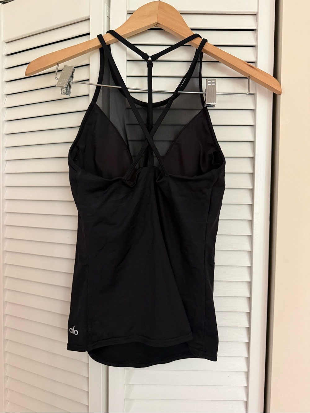 ALO Yoga Black Mesh Strappy Tank - Picture 2 of 2